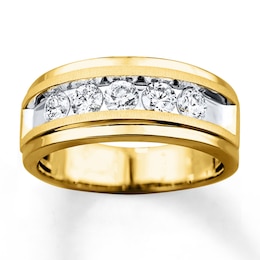 Now + Forever Men's Diamond Ring 1 ct tw Round-cut 10K Yellow Gold