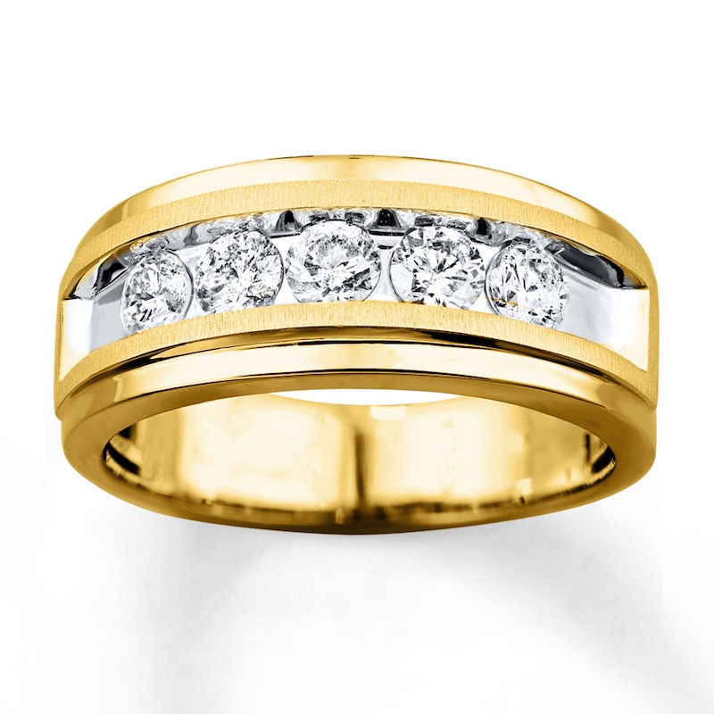 Main Image 1 of Now + Forever Men's Diamond Ring 1 ct tw Round-cut 10K Yellow Gold