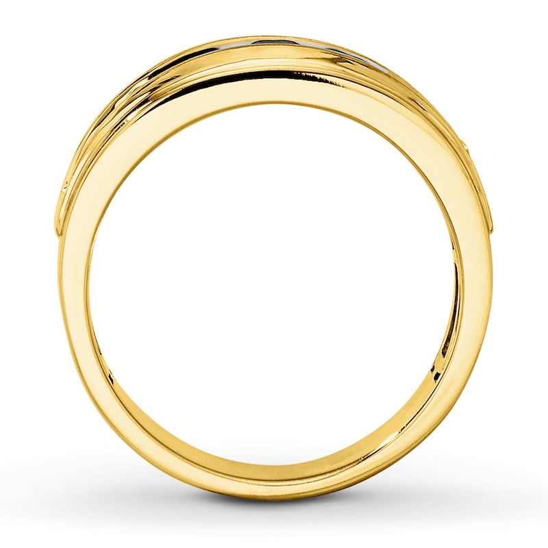 Men's Diamond Ring 1 ct tw Round-cut 10K Yellow Gold