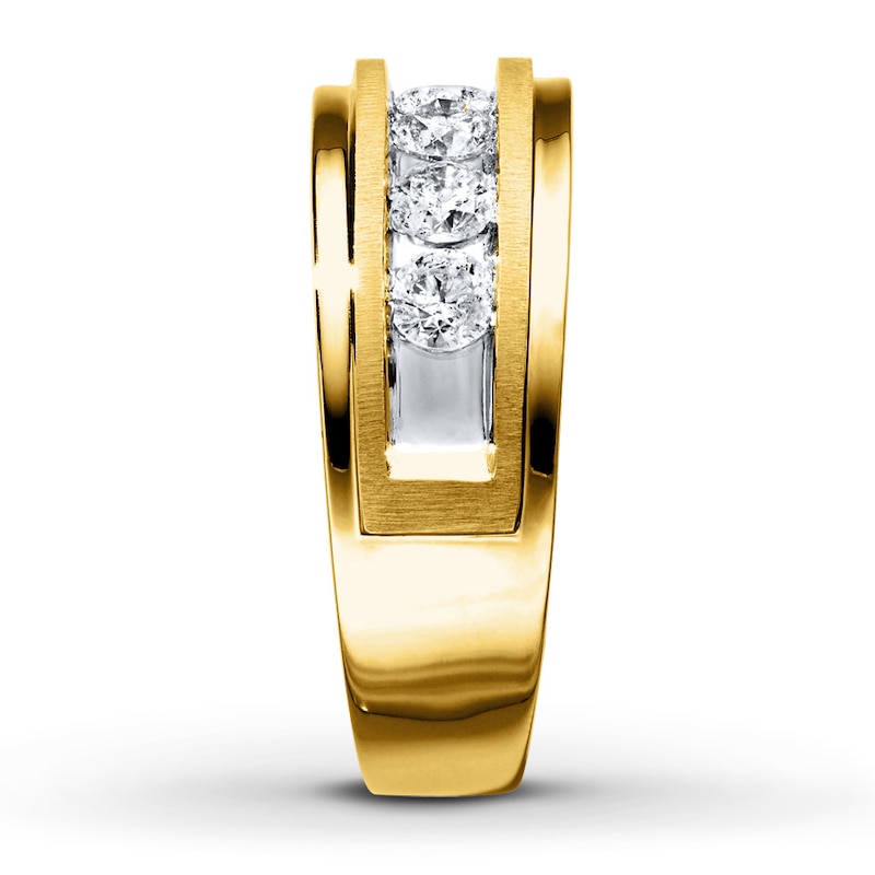 Men's Diamond Ring 1 ct tw Round-cut 10K Yellow Gold