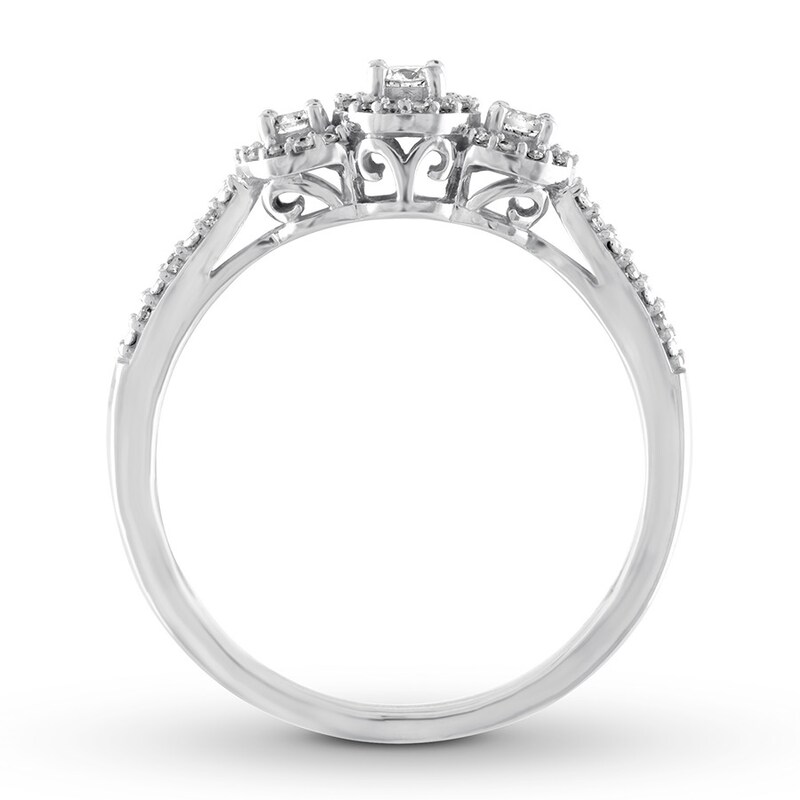 Diamond Promise Ring 1/4 ct tw Round-cut 10K White Gold