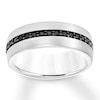 8mm Natural Sapphire Wedding Band White Tungsten Carbide