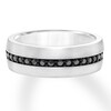 8mm Natural Sapphire Wedding Band White Tungsten Carbide