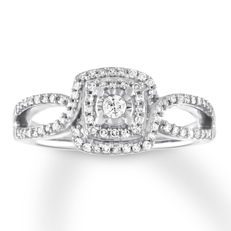 Diamond Promise Ring 1/4 ct tw Round-cut 10K White Gold