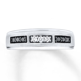 Now + Forever Men's Diamond Wedding Band 1/4 ct tw 10K White Gold