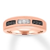 Thumbnail Image 1 of Men's Black/White Diamond Wedding Band 1/4 ct tw 10K Gold