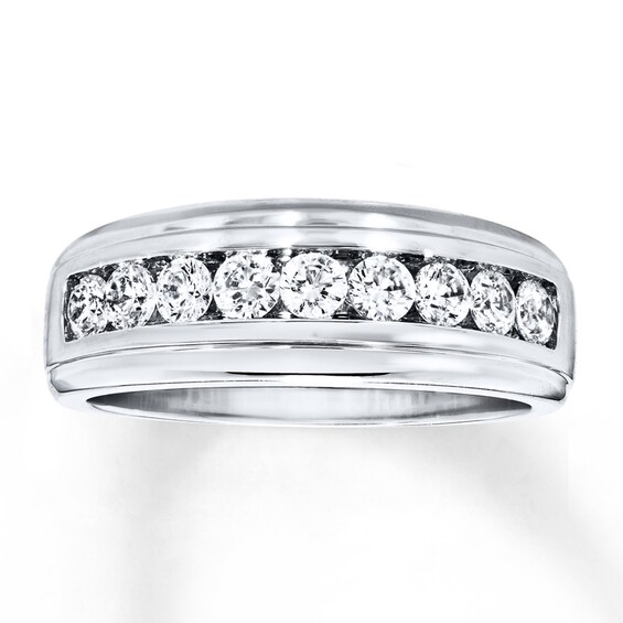 Now + Forever Men's Diamond Band 1 ct tw Round-cut 14K White Gold