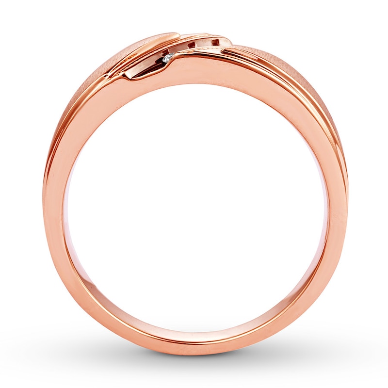 Main Image 2 of Now + Forever Men's Wedding Band 1/10 ct tw Diamonds 10K Rose Gold