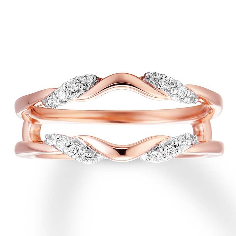 Diamond Enhancer Ring 1/6 ct tw Round-cut 14K Rose Gold with 360