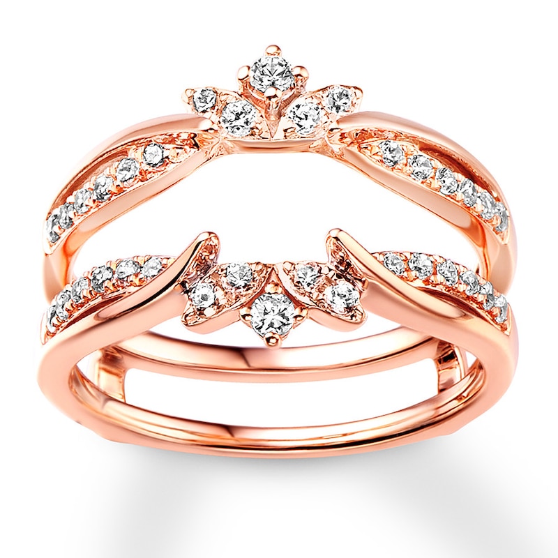Diamond Enhancer Ring 3/8 ct tw Round-cut 14K Rose Gold with 360