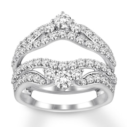 Now + Forever Diamond Enhancer Ring 1-1/2 ct tw Round-cut 14K White Gold