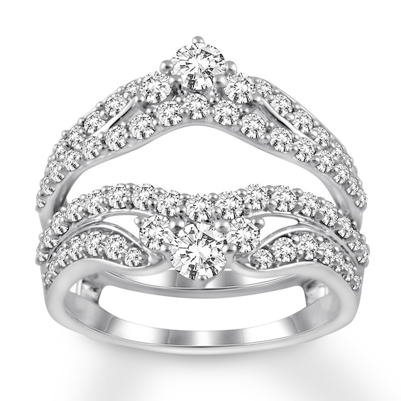 Now + Forever Diamond Enhancer Ring 1-1/2 ct tw Round-cut 14K White Gold