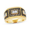 Thumbnail Image 1 of Men's Brown & White Diamond Band 1 ct tw 10K Yellow Gold