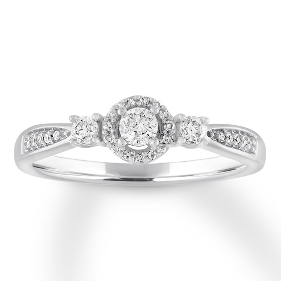 Diamond Promise Ring 1/4 ct tw Round-cut 10K White Gold
