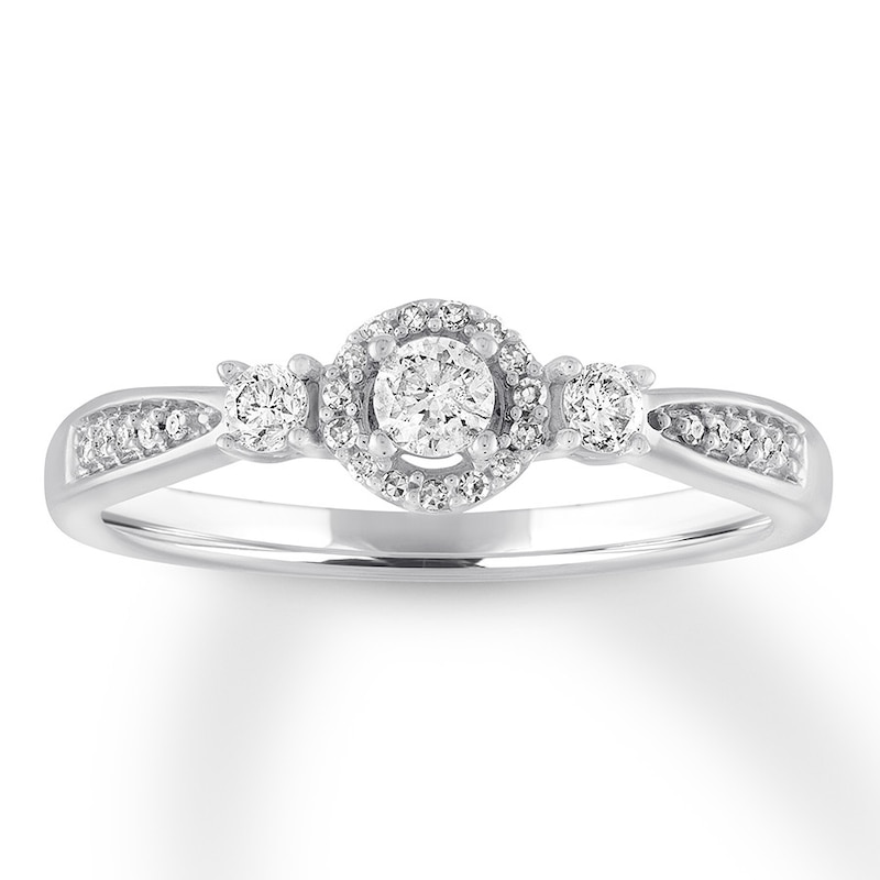 Diamond Promise Ring 1/4 ct tw Round-cut 10K White Gold