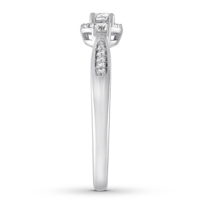 Diamond Promise Ring 1/4 ct tw Round-cut 10K White Gold