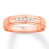 Thumbnail Image 1 of Men's Diamond Wedding Band 1/8 Carat tw Round-cut 10K Rose Gold