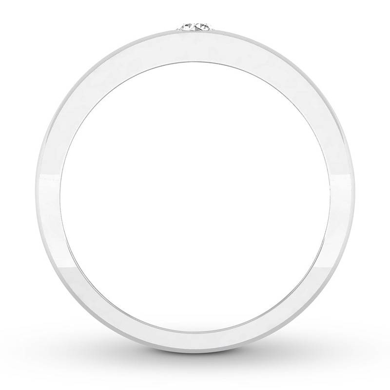 Main Image 2 of Now + Forever Men's Diamond Solitaire Ring 1/6 ct Round-cut 14K White Gold