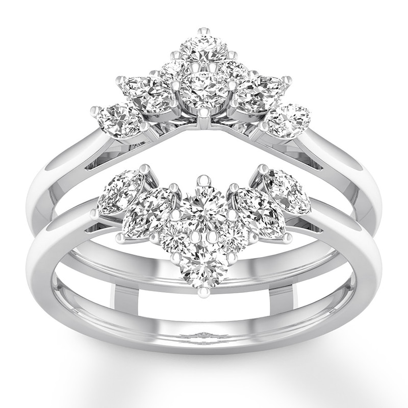 Main Image 1 of Now + Forever Diamond Enhancer Ring 3/4 ct tw Round/Marquise 14K White Gold