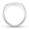 Thumbnail Image 1 of Men's Diamond Wedding Band 1/10 ct tw Round-cut 10K White Gold
