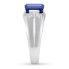 Thumbnail Image 3 of Men's Lab-Created Sapphire Ring With Diamonds Sterling Silver
