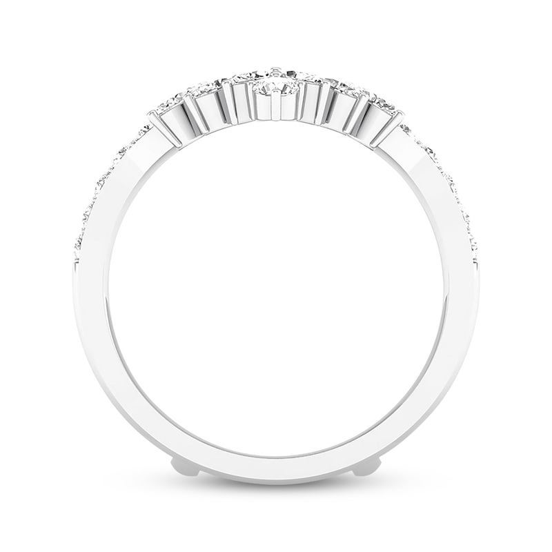 Diamond Enhancer Ring 3/4 ct tw Marquise/Round 14K White Gold