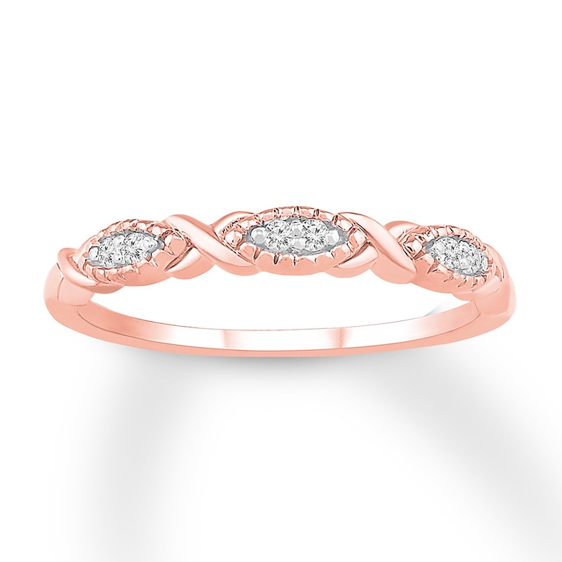 Main Image 1 of Now + Forever Diamond Anniversary Band 1/20 ct tw Round-cut 10K Rose Gold