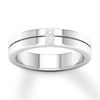 Thumbnail Image 0 of Men's Diamond Wedding Band 1/5 ct tw Square 14K White Gold