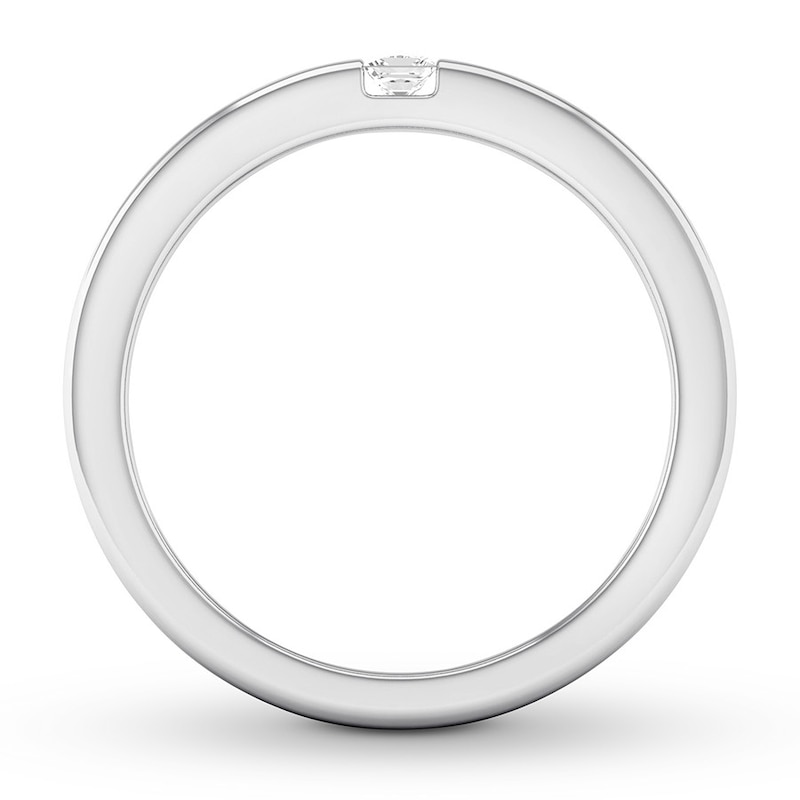 Men's Diamond Wedding Band 1/5 ct tw Square 14K White Gold