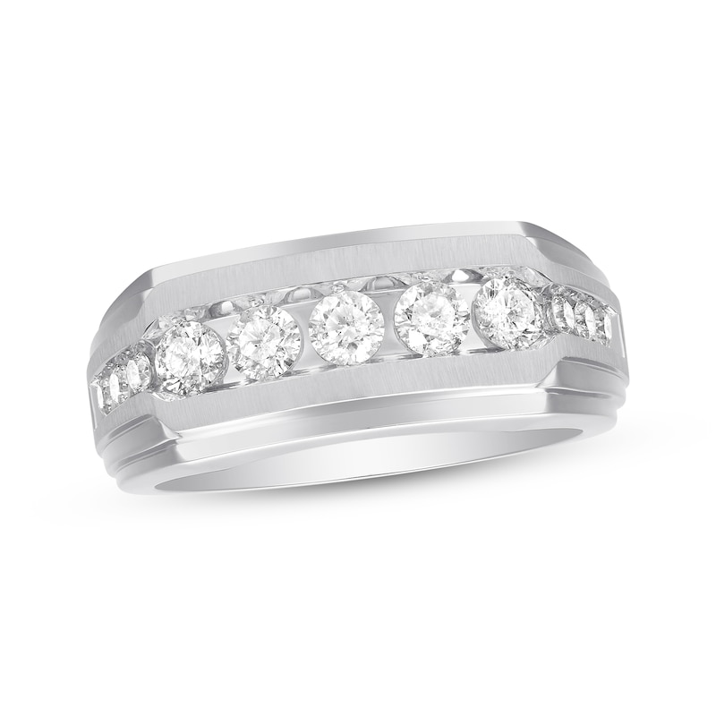 Men's Diamond Wedding Band 1 Carat tw 10K White Gold