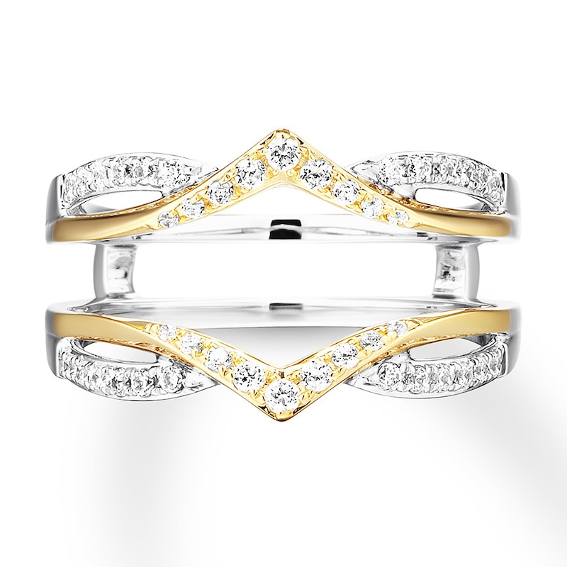 Diamond Enhancer Ring 1/3 ct tw Round-cut 14K Two-Tone Gold