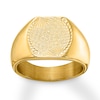 Thumbnail Image 0 of Men's Textured Signet Ring Yellow Ion-Plated Stainless Steel