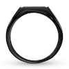 Thumbnail Image 2 of Men's Textured Signet Ring Black Ion-Plated Stainless Steel