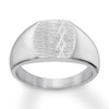Thumbnail Image 1 of Men's Textured Signet Ring Stainless Steel