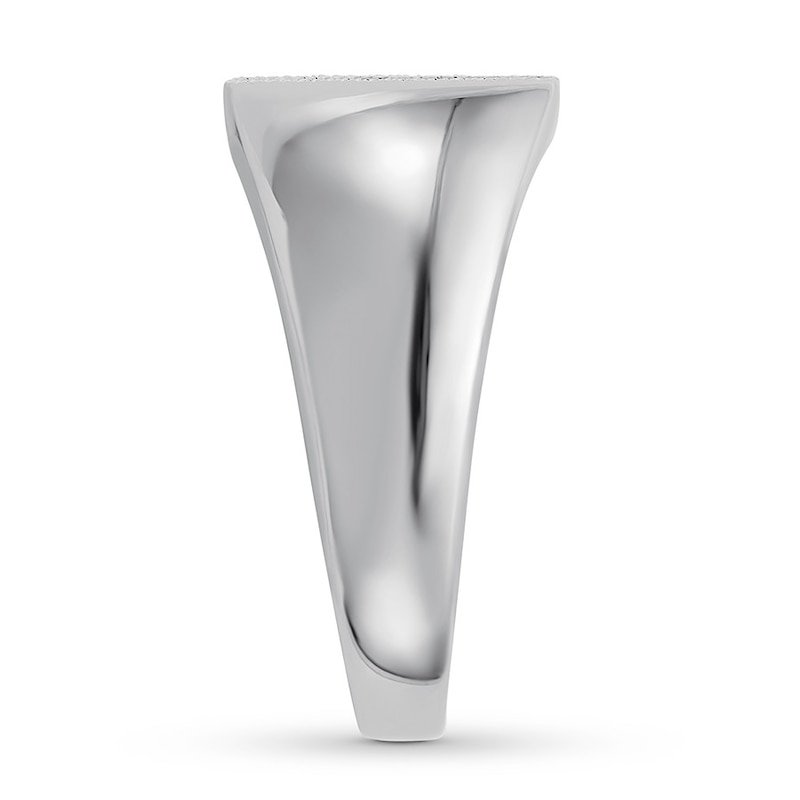Main Image 3 of Men's Textured Signet Ring Stainless Steel