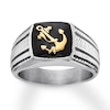 Thumbnail Image 1 of Men's Anchor Ring Stainless Steel/Black & Yellow Ion-Plating