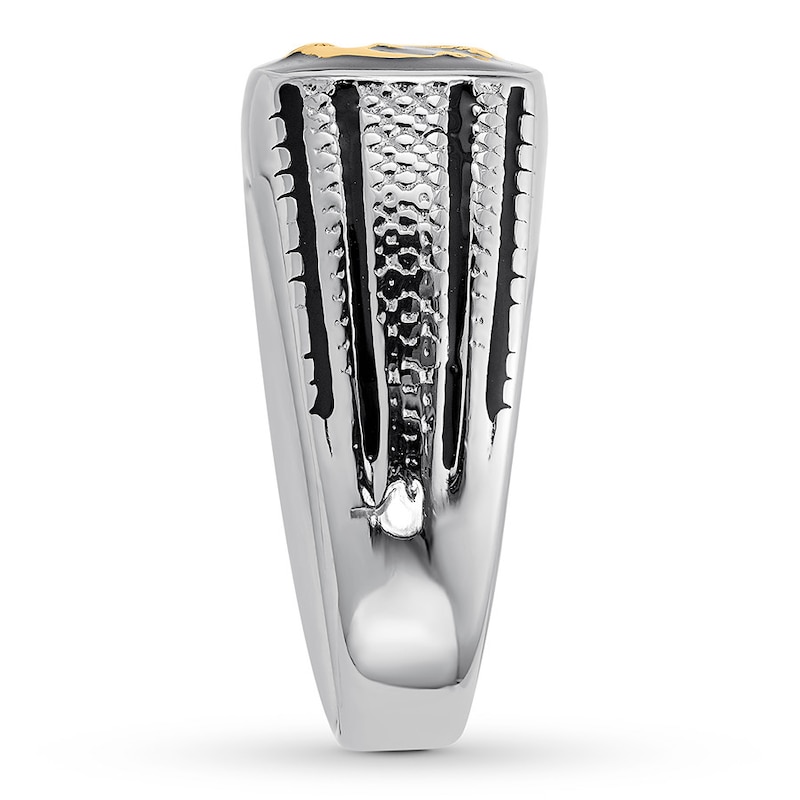 Main Image 3 of Men's Anchor Ring Stainless Steel/Black & Yellow Ion-Plating