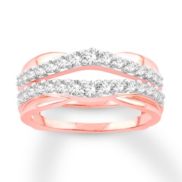 Now + Forever Diamond Enhancer Ring 3/4 ct tw Round-cut 14K Rose Gold
