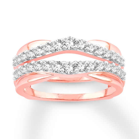 Now + Forever Diamond Enhancer Ring 3/4 ct tw Round-cut 14K Rose Gold
