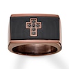 Thumbnail Image 1 of Men's Black Diamond Cross Ring 1/20 ct tw Stainless Steel