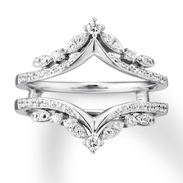Now + Forever Diamond Enhancer Ring 1/2 ct tw Round-cut 14K White Gold