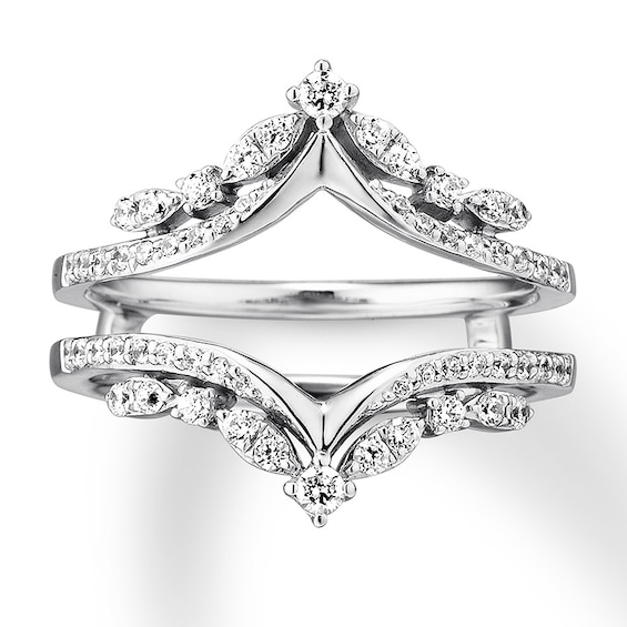 Now + Forever Diamond Enhancer Ring 1/2 ct tw Round-cut 14K White Gold