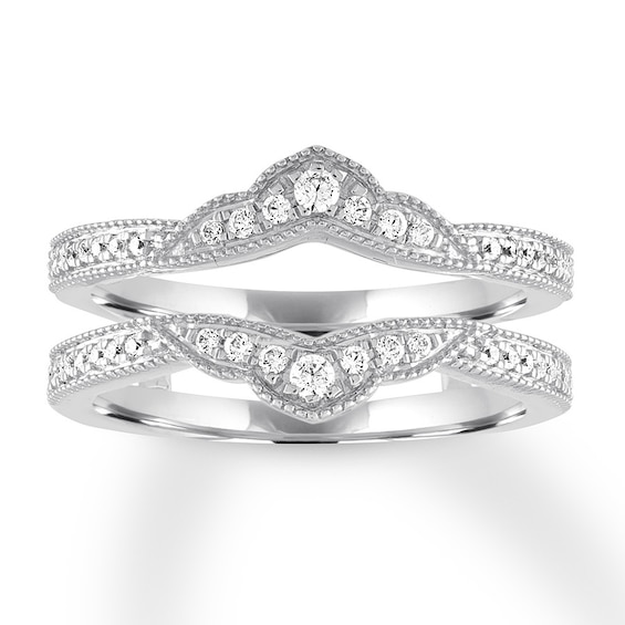 Now + Forever Diamond Enhancer Ring 1/4 ct tw Round-cut 14K White Gold