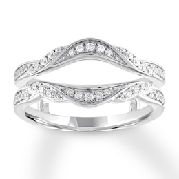 Now + Forever Diamond Enhancer Ring 1/4 ct tw Round-cut 14K White Gold