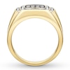 Thumbnail Image 1 of Men's Brown & White Diamond Ring 1/2 ct tw 10K Yellow Gold
