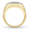 Thumbnail Image 2 of Men's Brown & White Diamond Ring 1/2 ct tw 10K Yellow Gold