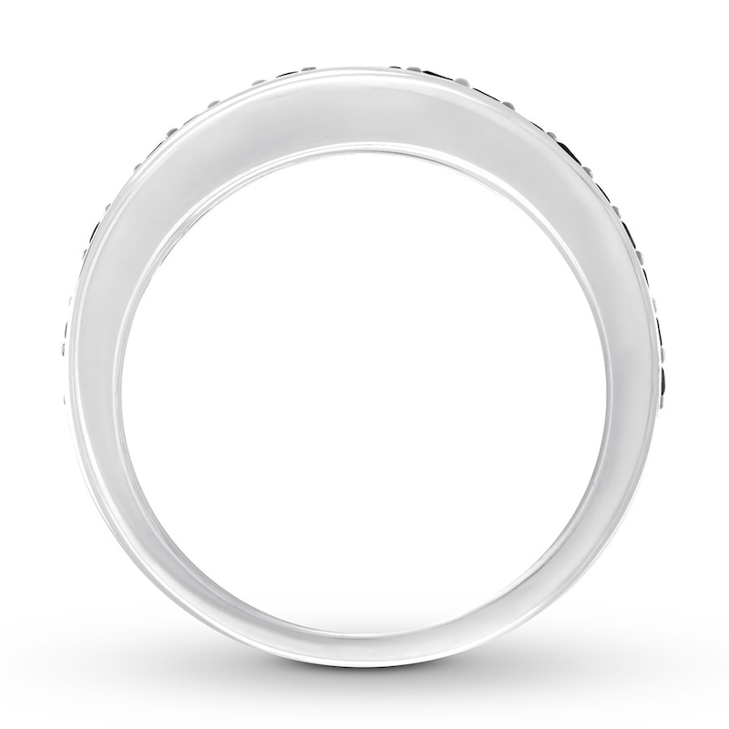 Main Image 3 of Now + Forever Men's Black Diamond Band 1/2 ct tw Round-cut 14K White Gold