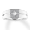 Thumbnail Image 1 of Now + Forever Men's Diamond Solitaire Ring 1/5 Carat Square-cut 14K White Gold