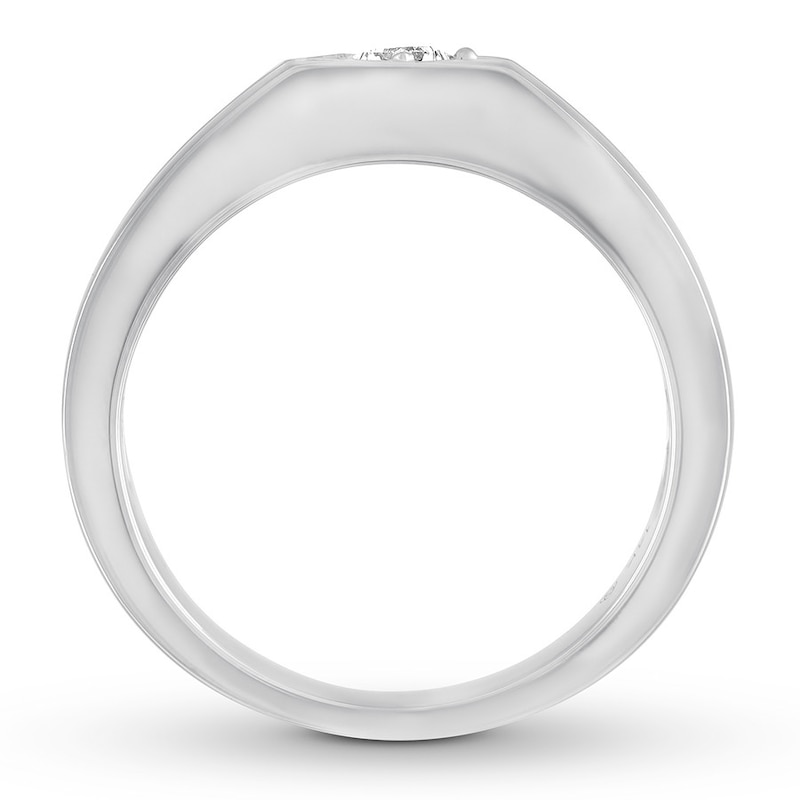Main Image 3 of Now + Forever Men's Diamond Solitaire Ring 1/5 Carat Square-cut 14K White Gold
