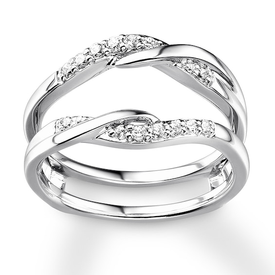 Now + Forever Diamond Enhancer Ring 1/5 ct tw Round-cut 14K White Gold